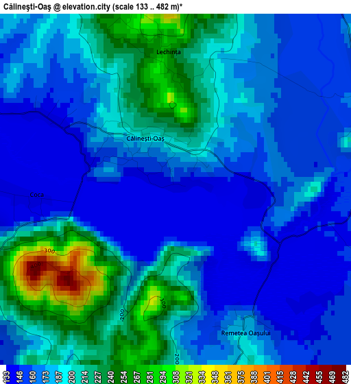 Călineşti-Oaş elevation map