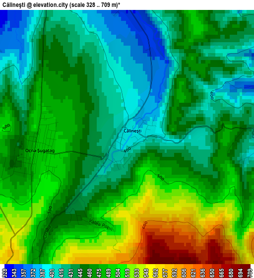 Călineşti elevation map