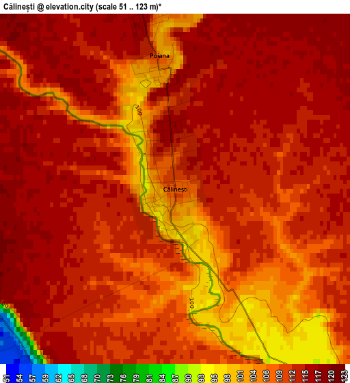 Călinești elevation map