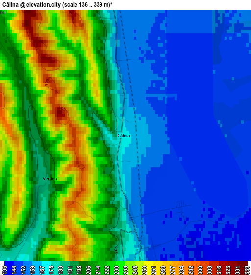 Călina elevation map