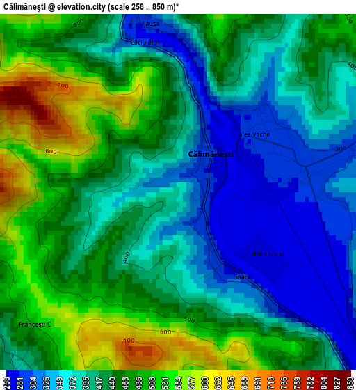 Călimăneşti elevation map