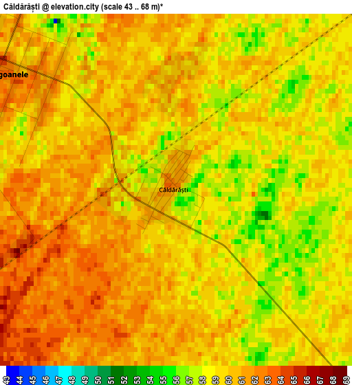 Căldărăști elevation map