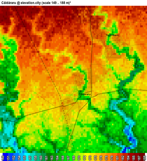 Căldăraru elevation map