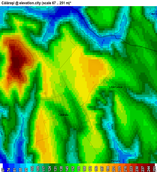 Călăraşi elevation map