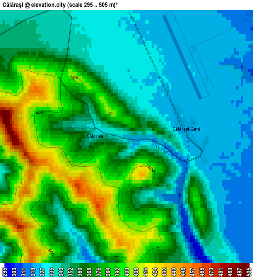 Călăraşi elevation map