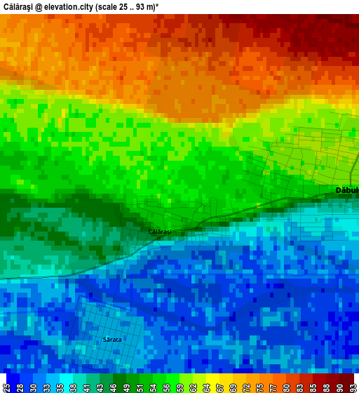 Călăraşi elevation map