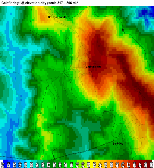 Calafindeşti elevation map