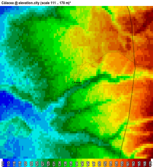 Călacea elevation map