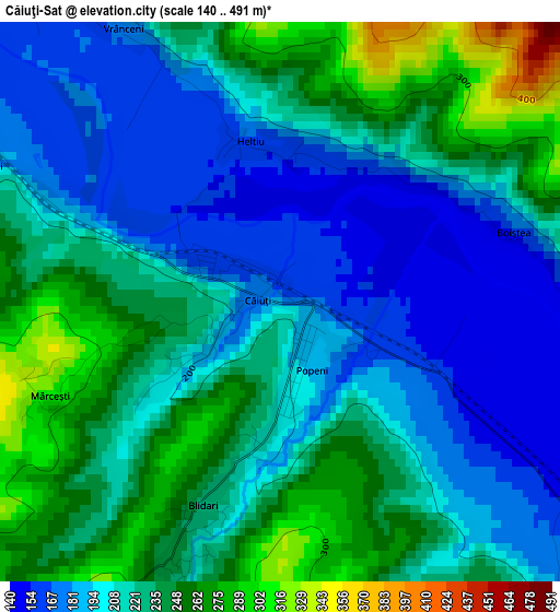 Căiuţi-Sat elevation map