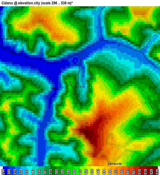 Căianu elevation map