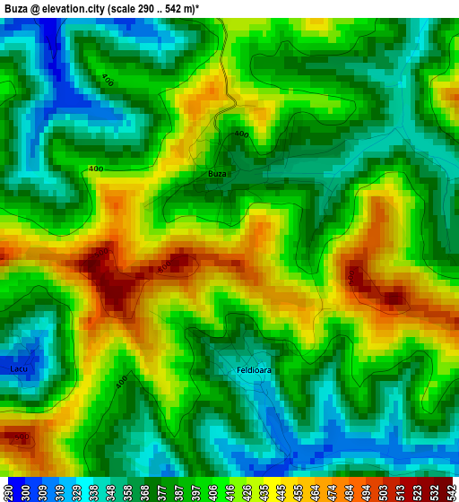 Buza elevation map