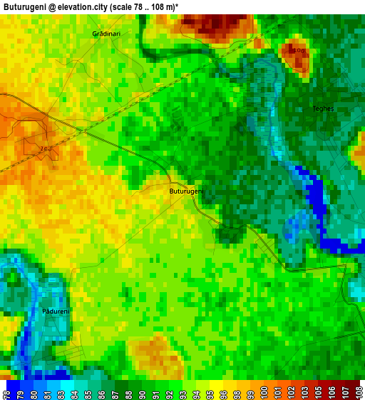 Buturugeni elevation map