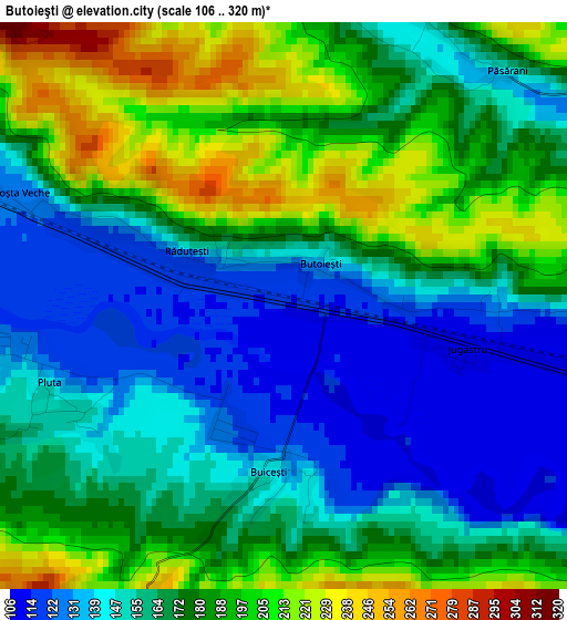 Butoieşti elevation map