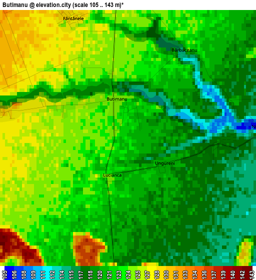 Butimanu elevation map