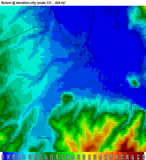 Buteni elevation map