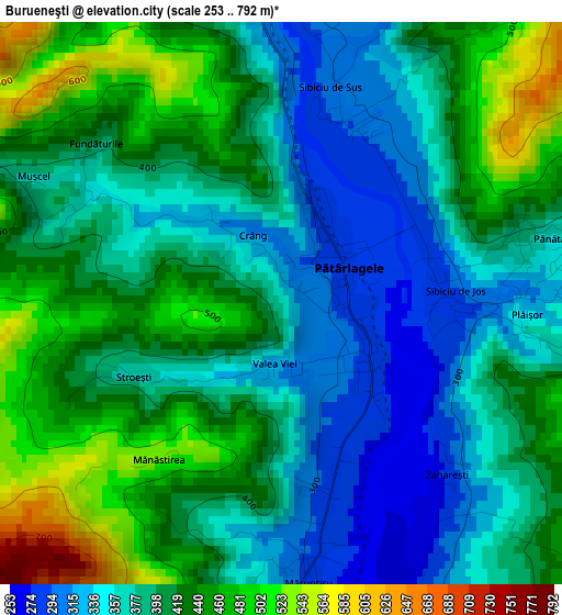 Burueneşti elevation map