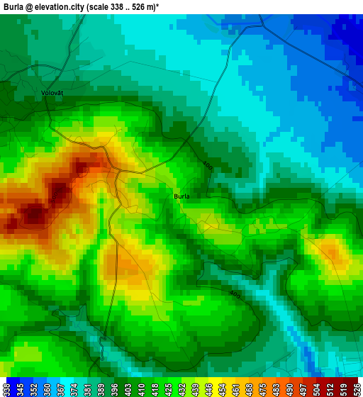 Burla elevation map