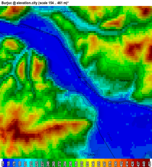 Burjuc elevation map