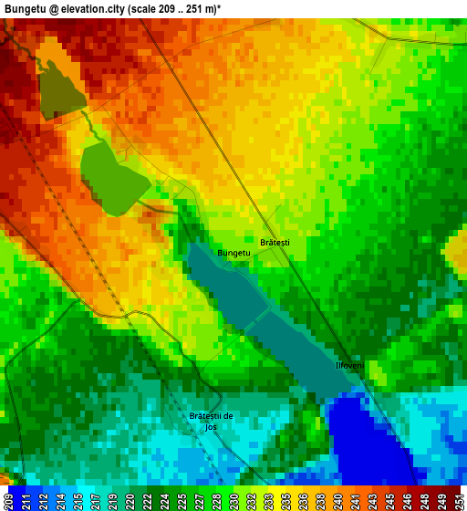 Bungetu elevation map