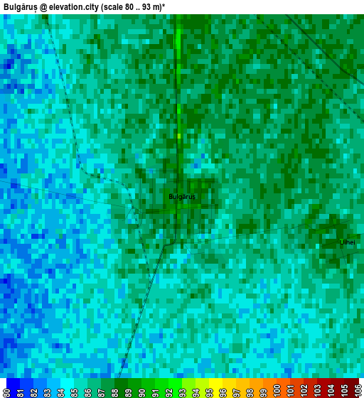 Bulgăruș elevation map
