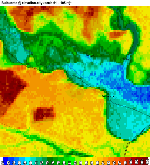 Bulbucata elevation map