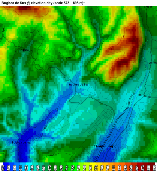 Bughea de Sus elevation map