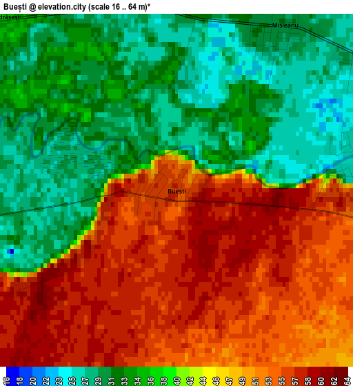 Buești elevation map