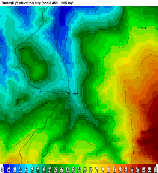 Budeşti elevation map