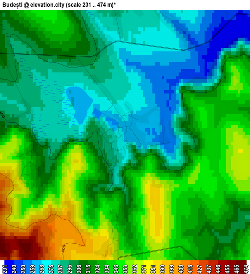 Budești elevation map