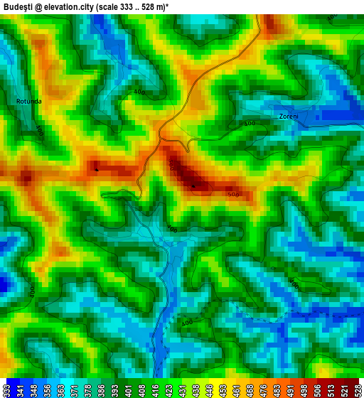 Budeşti elevation map