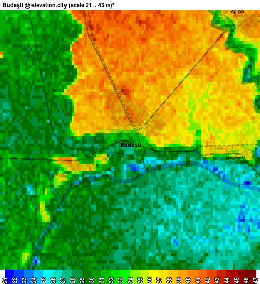 Budeşti elevation map