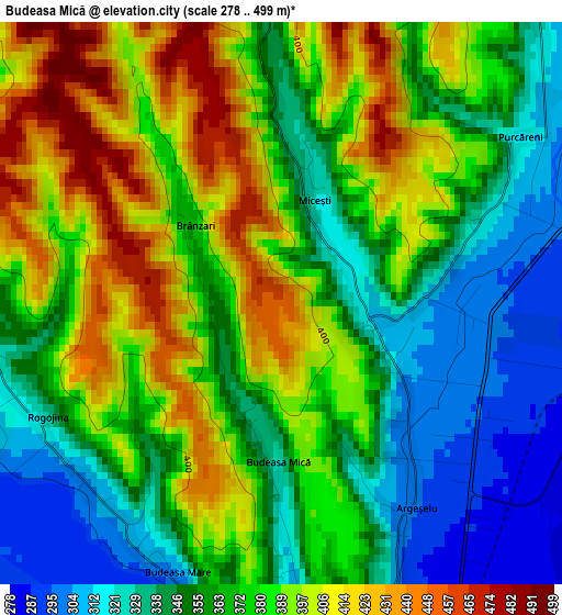 Budeasa Mică elevation map