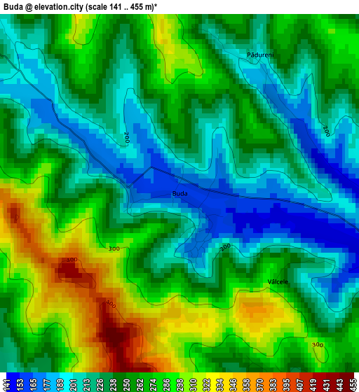 Buda elevation map