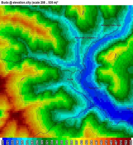 Buda elevation map