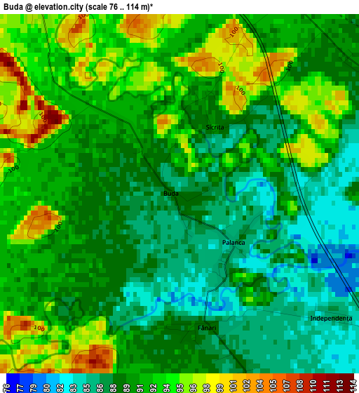 Buda elevation map