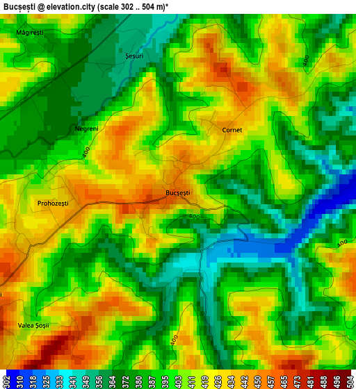 Bucșești elevation map