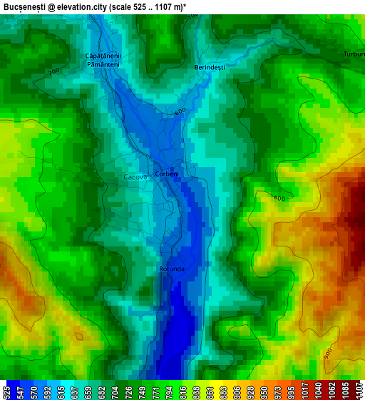 Bucșenești elevation map