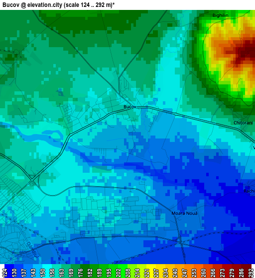 Bucov elevation map