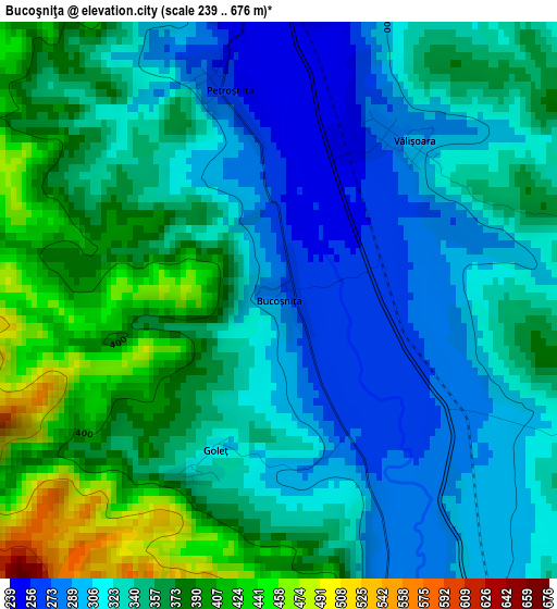 Bucoşniţa elevation map