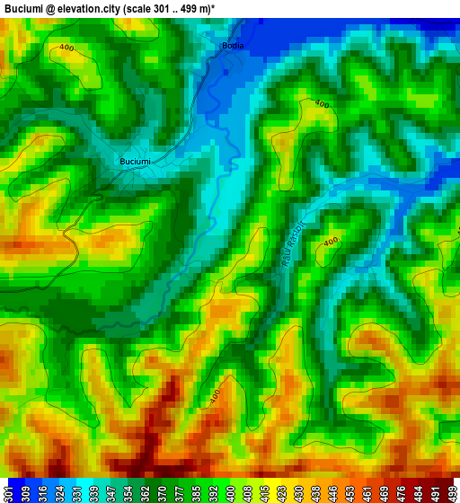 Buciumi elevation map