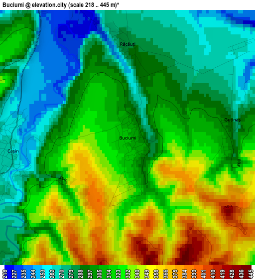 Buciumi elevation map