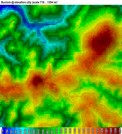 Bucium elevation map