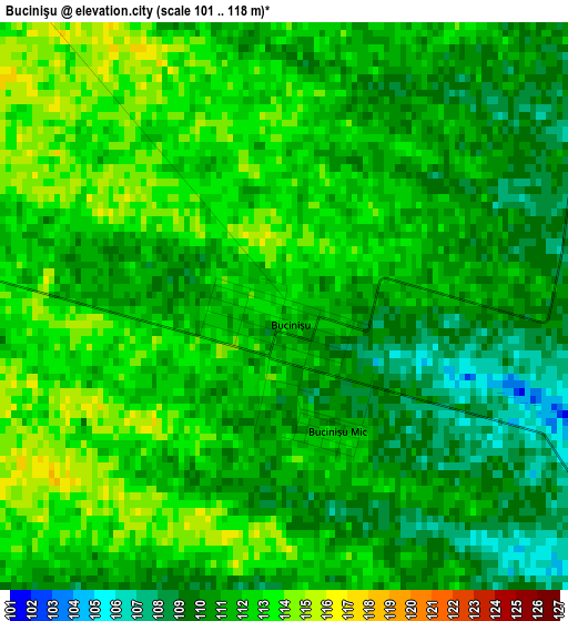 Bucinişu elevation map