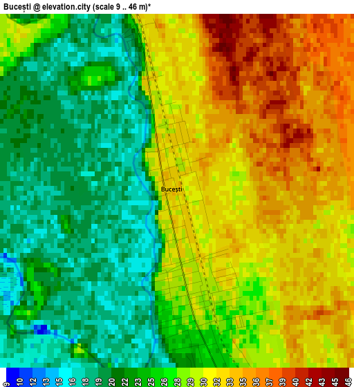 Bucești elevation map