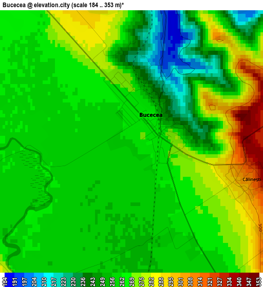 Bucecea elevation map