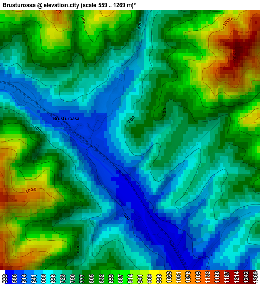 Brusturoasa elevation map