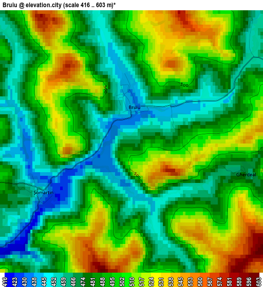 Bruiu elevation map