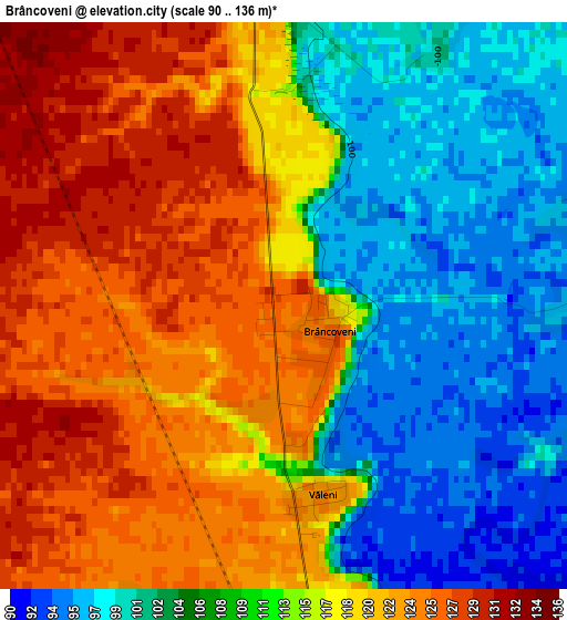 Brâncoveni elevation map