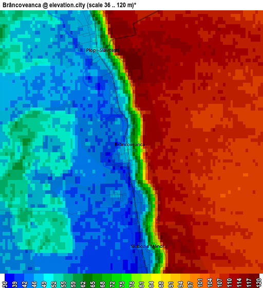 Brâncoveanca elevation map