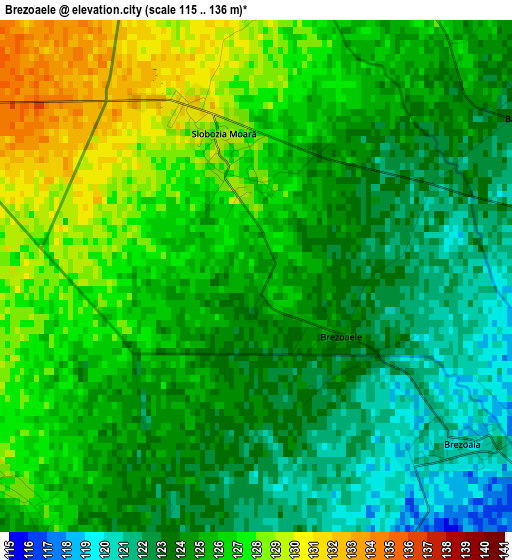 Brezoaele elevation map